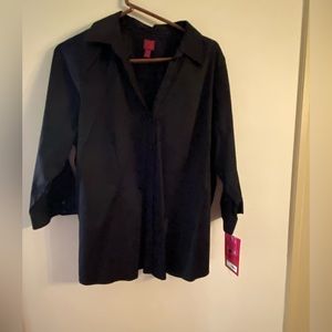 NWT 212 collection from Kohls black Womans plus size 1 3/4 length sleeve blouse
